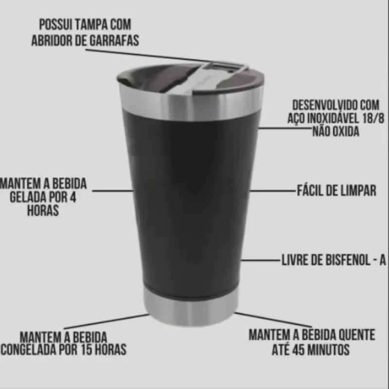 Copo Térmico 473 mL: Versatilidade para Todas as Bebidas!