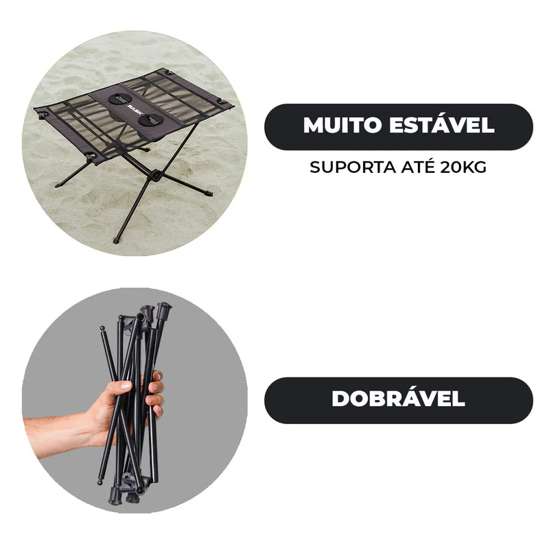 Mesa Dobrável Portátil Ultralight de Alumínio - Ideal para Camping e Aventura