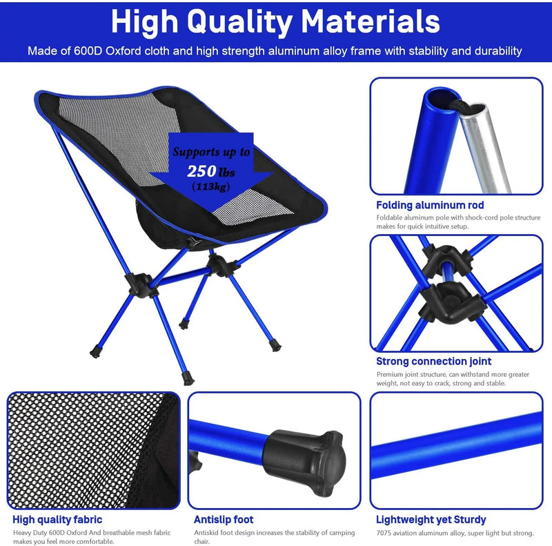 Cadeira Dobrável Portátil Ultralight Azulblanco - Conforto e Versatilidade para Todas as Avenidas!