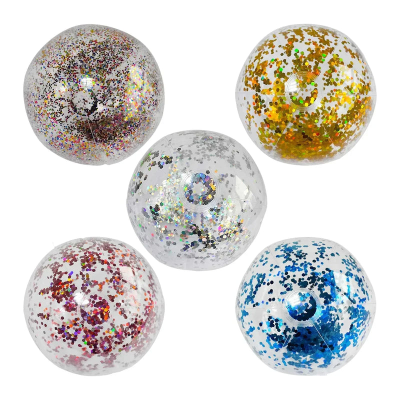 Bola de Praia Inflável Glitter - Diversão Brilhante para o Verão