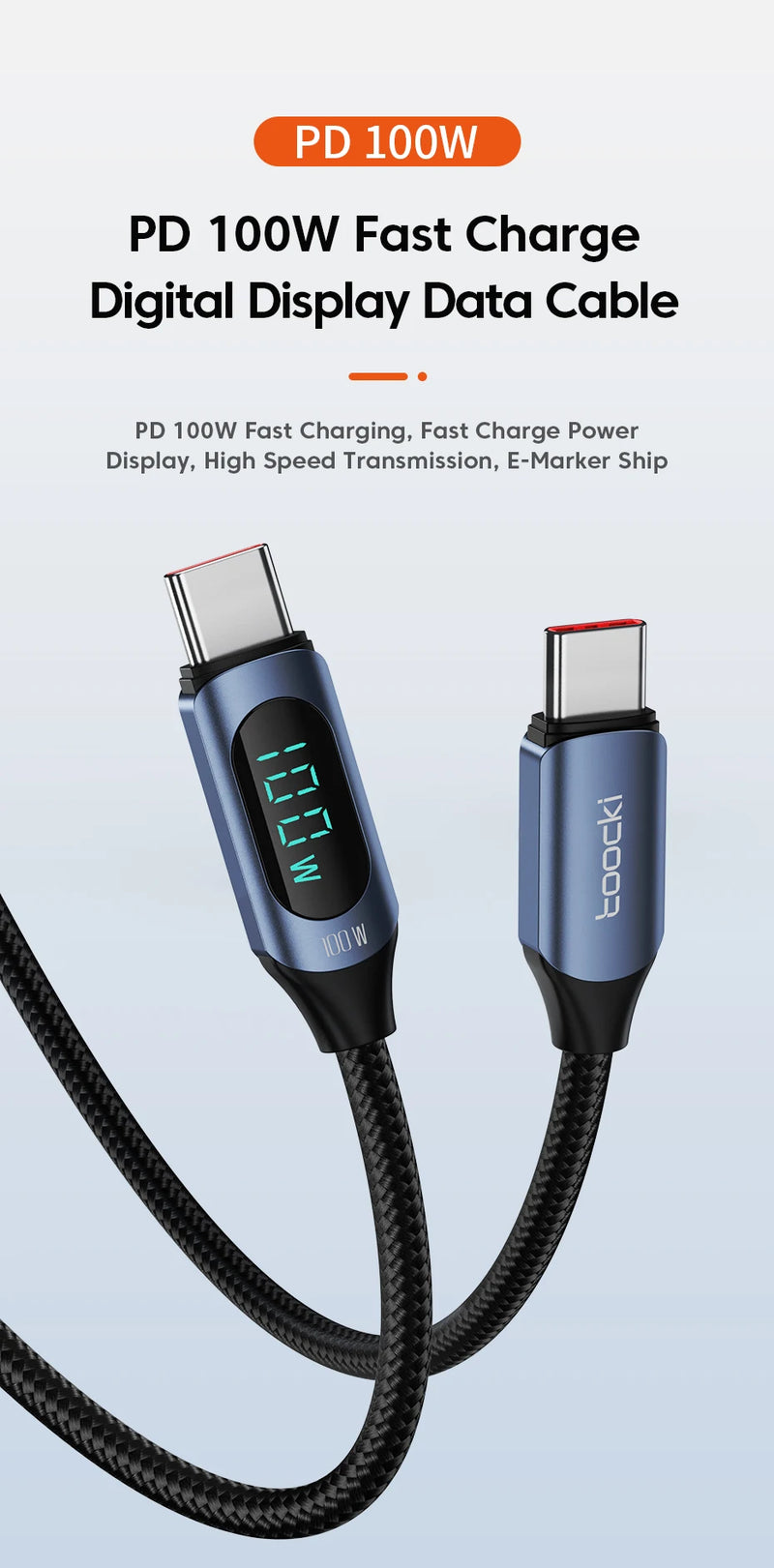 Cabo Toocki Tipo C para USB Tipo C