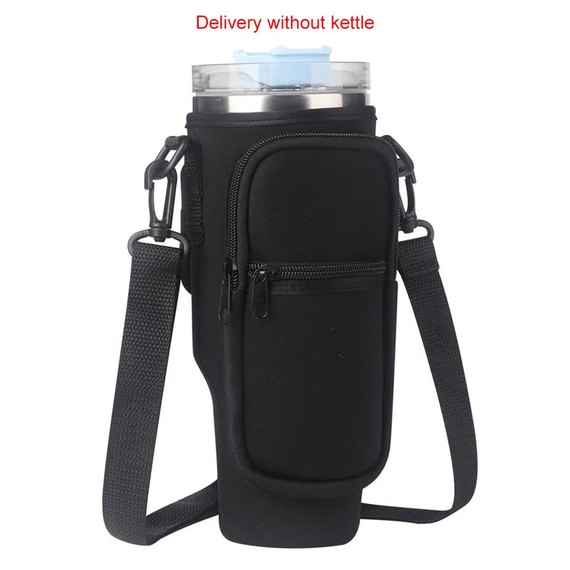 Bolsa Portátil para Garrafa de Água com Bolso para Telefone - Estilo e Praticidade!