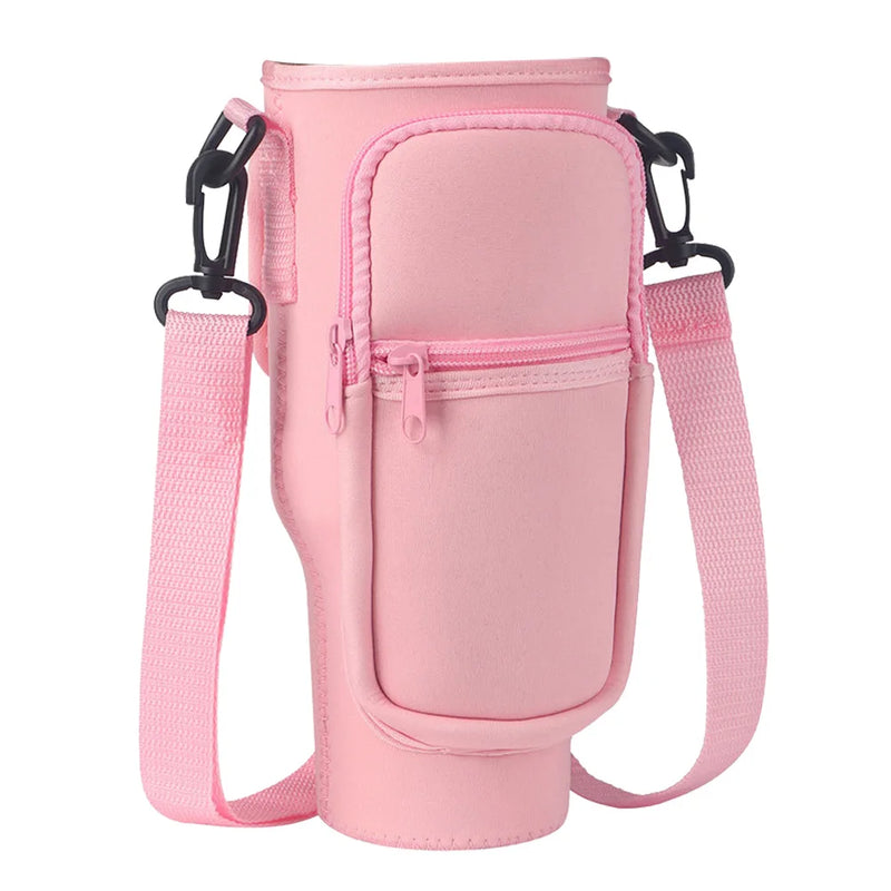 Bolsa Portátil para Garrafa de Água com Bolso para Telefone - Estilo e Praticidade!