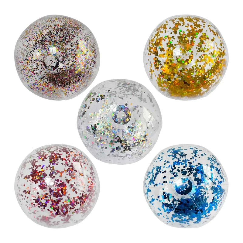 Bola de Praia Inflável Glitter - Diversão Brilhante para o Verão