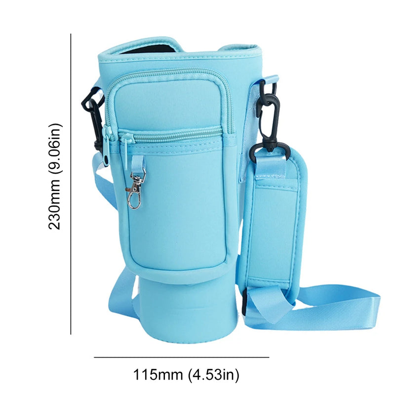 Bolsa Portátil para Garrafa de Água com Bolso para Telefone - Estilo e Praticidade!