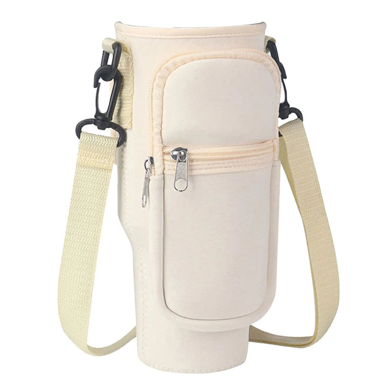 Bolsa Portátil para Garrafa de Água com Bolso para Telefone - Estilo e Praticidade!