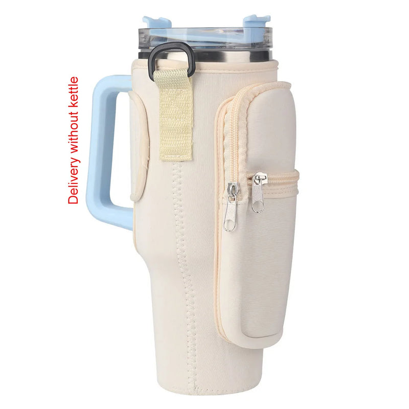 Bolsa Portátil para Garrafa de Água com Bolso para Telefone - Estilo e Praticidade!