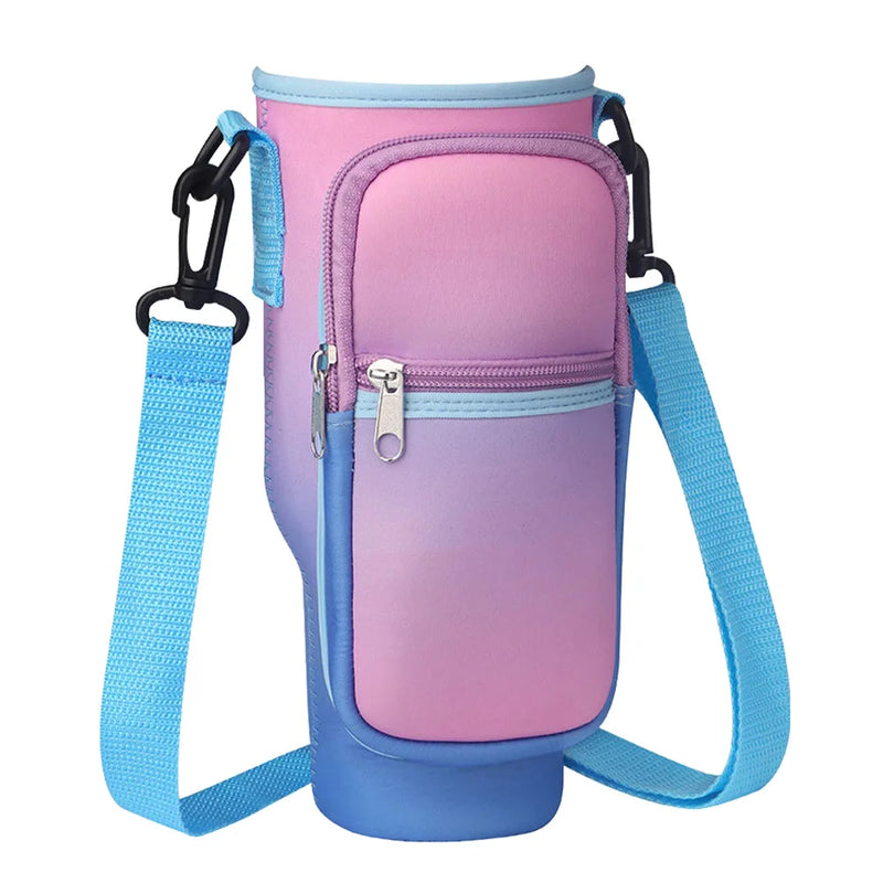 Bolsa Portátil para Garrafa de Água com Bolso para Telefone - Estilo e Praticidade!