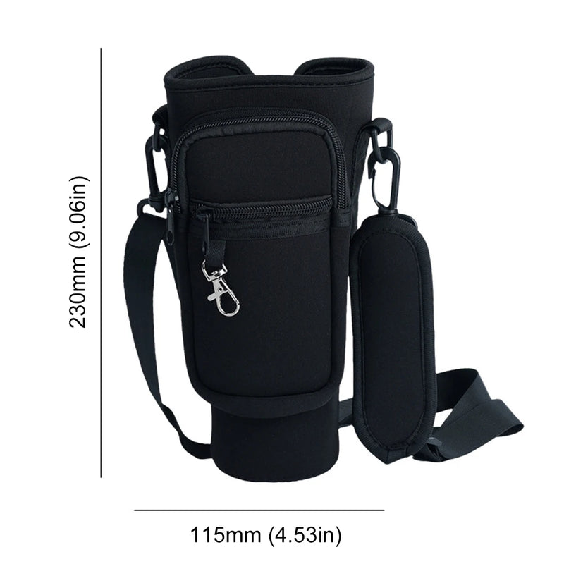 Bolsa Portátil para Garrafa de Água com Bolso para Telefone - Estilo e Praticidade!