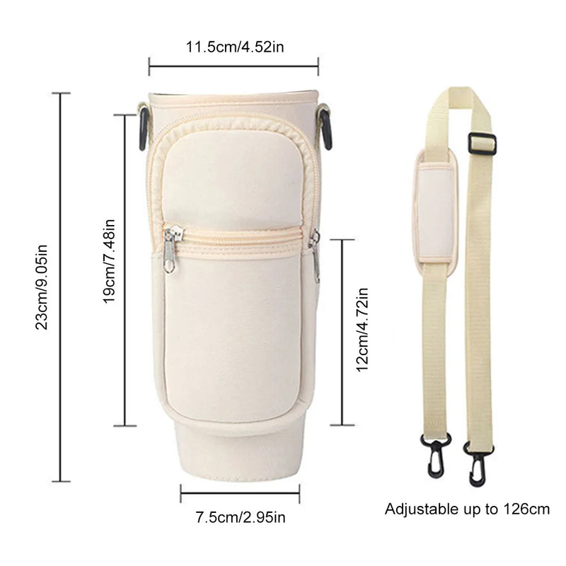 Bolsa Portátil para Garrafa de Água com Bolso para Telefone - Estilo e Praticidade!