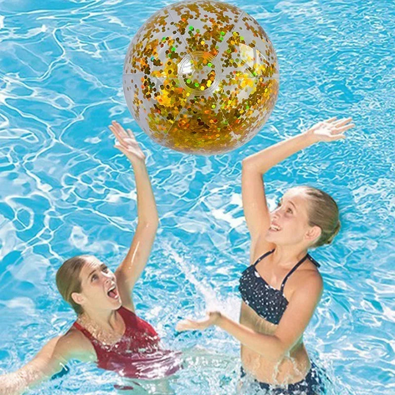 Bola de Praia Inflável Glitter - Diversão Brilhante para o Verão