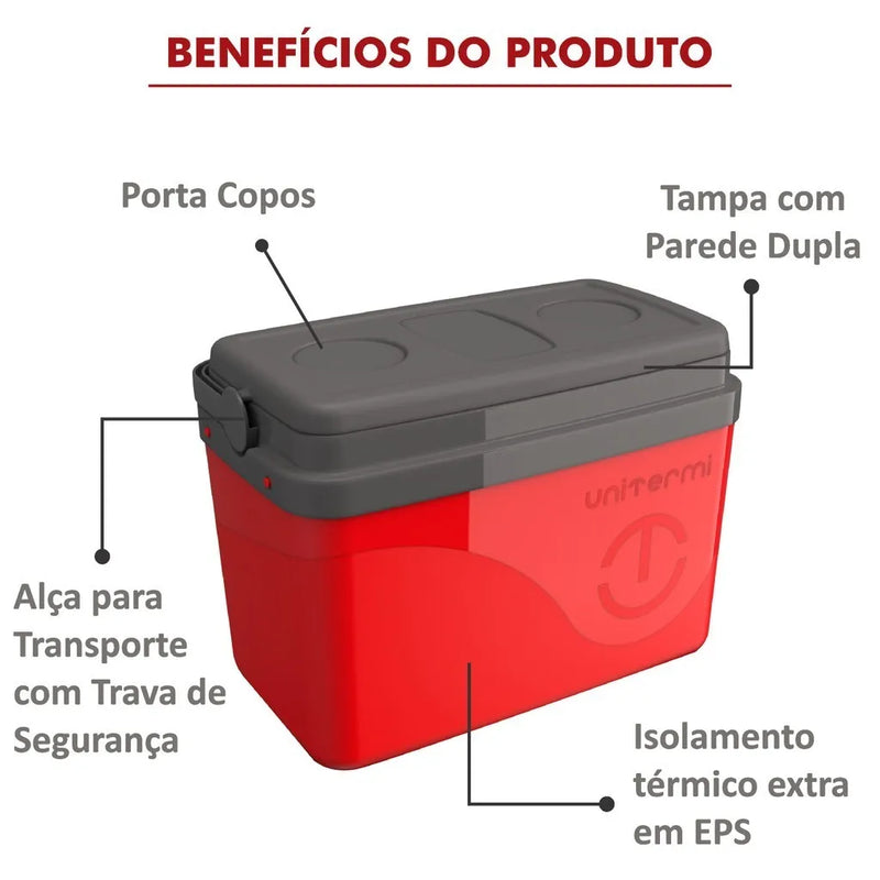 Caixa Térmica Cooler Unitermi 7,5 Litros: Seu Companheiro Ideal para Aventura!