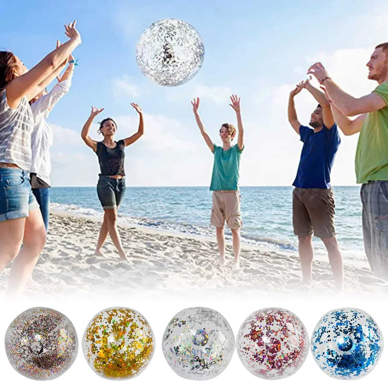 Bola de Praia Inflável Glitter - Diversão Brilhante para o Verão