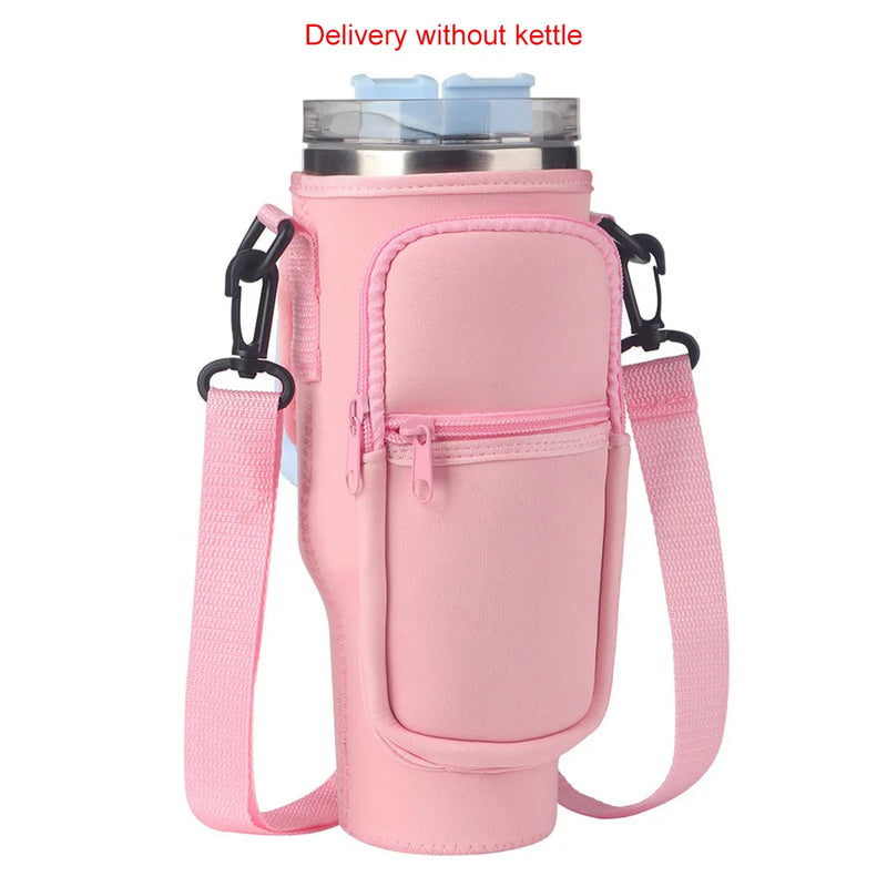 Bolsa Portátil para Garrafa de Água com Bolso para Telefone - Estilo e Praticidade!