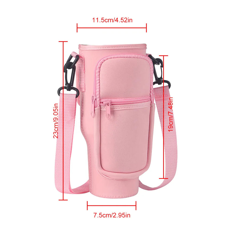 Bolsa Portátil para Garrafa de Água com Bolso para Telefone - Estilo e Praticidade!