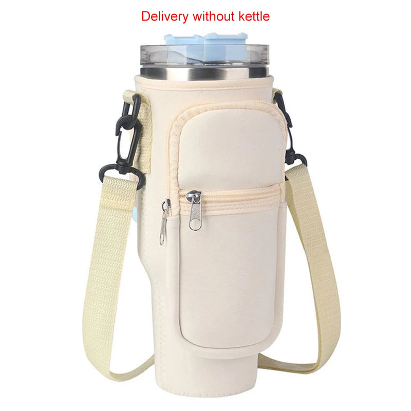 Bolsa Portátil para Garrafa de Água com Bolso para Telefone - Estilo e Praticidade!