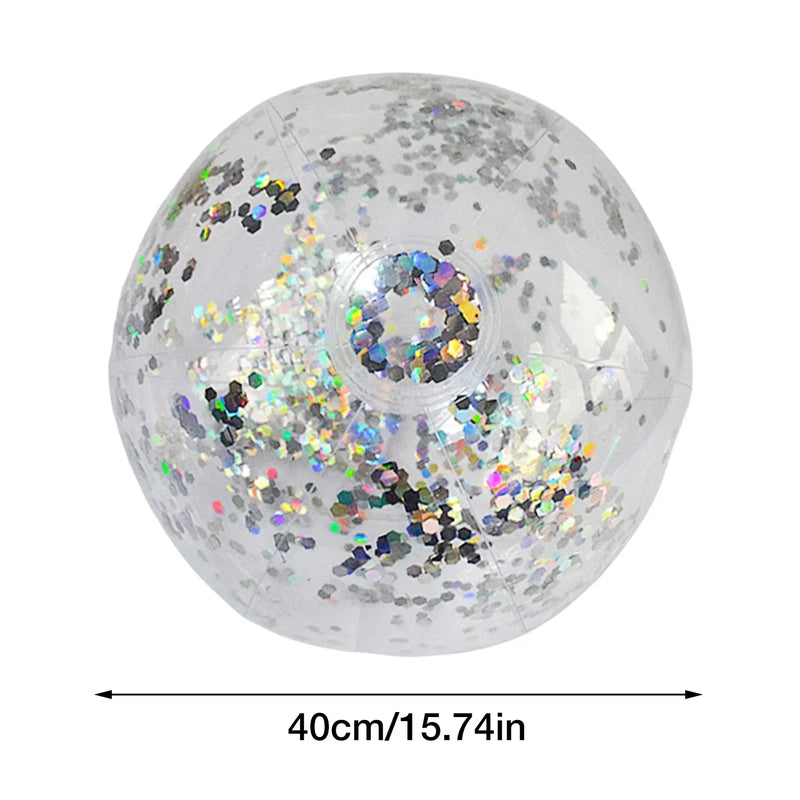 Bola de Praia Inflável Glitter - Diversão Brilhante para o Verão