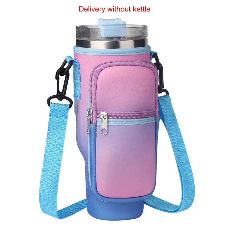 Bolsa Portátil para Garrafa de Água com Bolso para Telefone - Estilo e Praticidade!