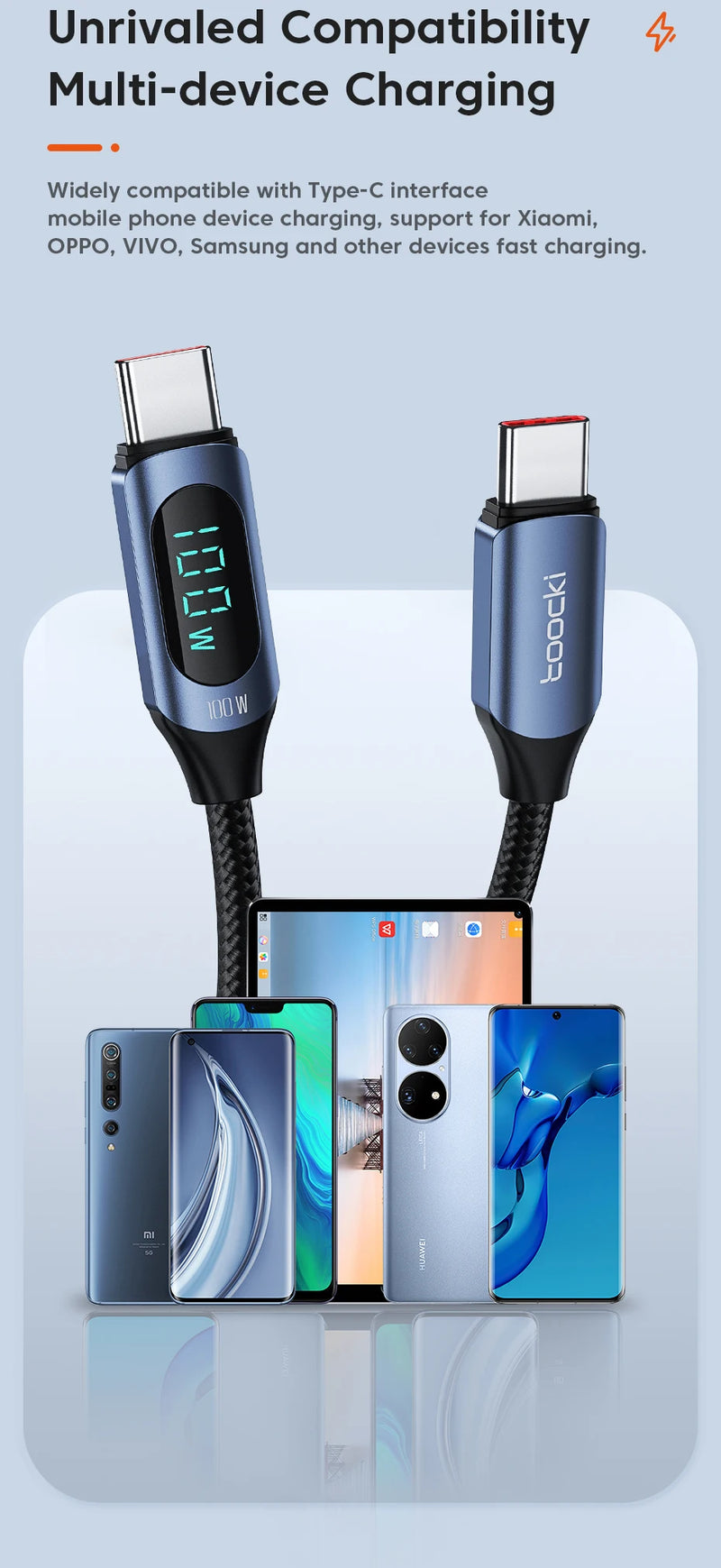 Cabo Toocki Tipo C para USB Tipo C