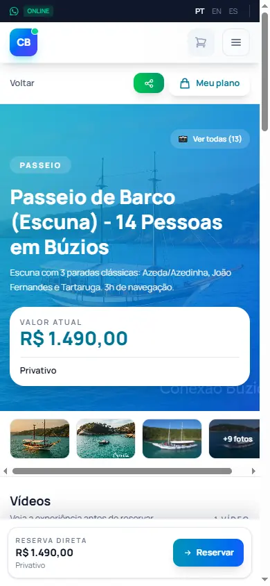 Oferta real da plataforma
